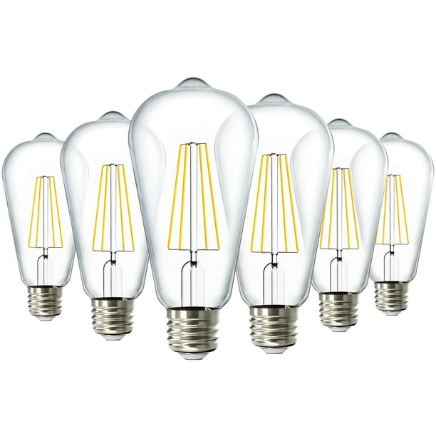 Clear Glass 6W=60W Amico 12 Pack B11 LED Candelabra Bulb Dimmable 4000K Cool White E12 Base 600 LM Vintage Edison Filament Bulb Clear Glass 6W=60W Amico 12 Pack B11 LED Candelabra Bulb Dimmable 4000K Cool White E12 Base 600 LM Vintage Edison Filament Bulb